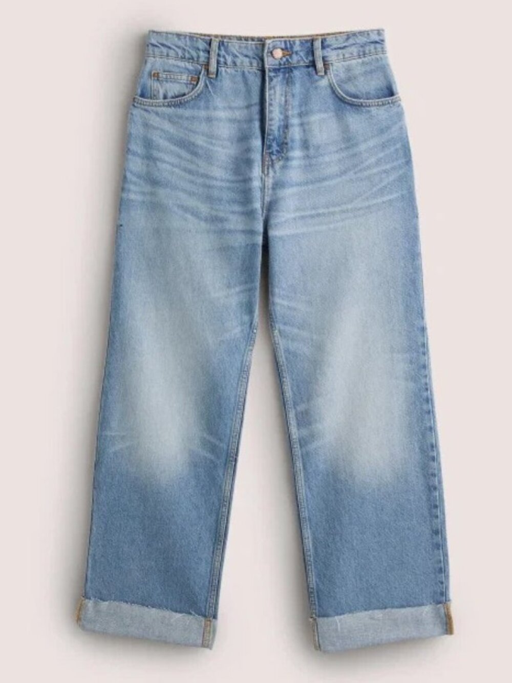 NWT Boden Relaxed Straight Turn Up Jeans, sz 10